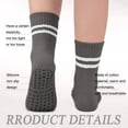 thumbnail image 3 of 5 Pairs Yoga Socks with Grips for Women Non Slip Striped Women's Long Socks for for Pilates, Pure Barre, Ballet, Dance, Barefoot Workout, 3 of 7