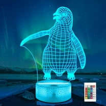 YSITIANNA Penguin Night Light, 3D Lamp 3D Illusion Light Animals Lamp for Kids 16 Colors Changing with Remote and Timer, Kids Bedroom Decor as Xmas Holiday Birthday Gifts for Boys Girls STNL#2422