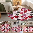 thumbnail image 5 of Round Rug 3.3Ft Washable Non-Slip, Romantic Love Circle Area Rugs for Living Room Bedroom, Valentine's Day Cartoon Stars Heart Pink Red Indoor Floor Mats Carpet Runner for Home Decor Aesthetic, 5 of 8