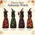 thumbnail image 4 of Enchanted Autumn Witch Figurine,12.2*4.3 Inch Hand-Painted Resin Fall Witch Figurine with Floral Witch Hat for Indoor Autumn and Halloween Tabletop Hobby Display, 4 of 9