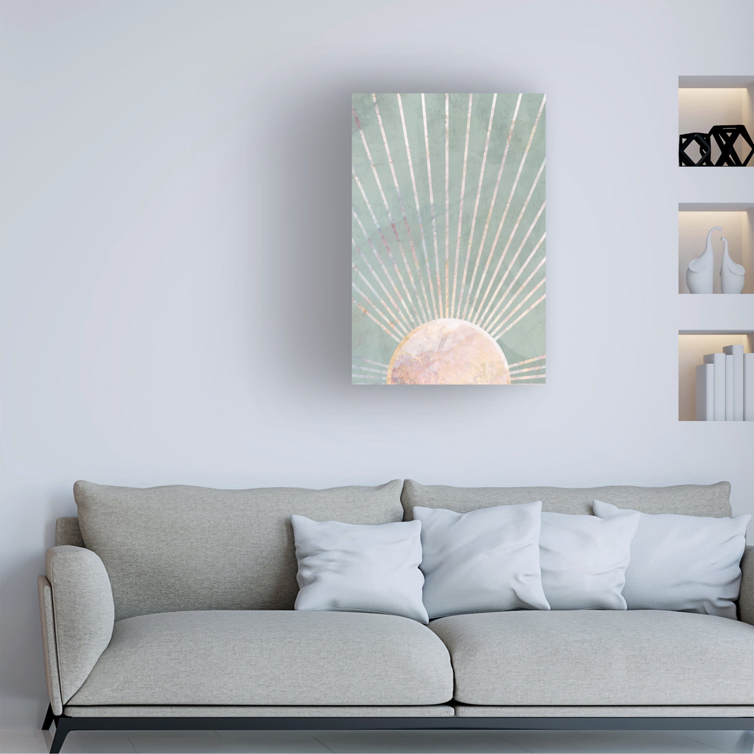 Sarah Manovski 'Sage Green Boho Sun' Canvas Art