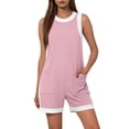 thumbnail image 2 of gbyLJF Womens Jumpsuit Casual Wide Leg Sleeveless Jumpsuits Solid Color Cropped Rompers Loose Fit Overalls with Pockets, 2 of 7