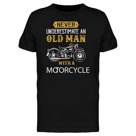 Old Man With A Motorcycle T-Shirt Men -Image by Shutterstock, Male 3X-Large