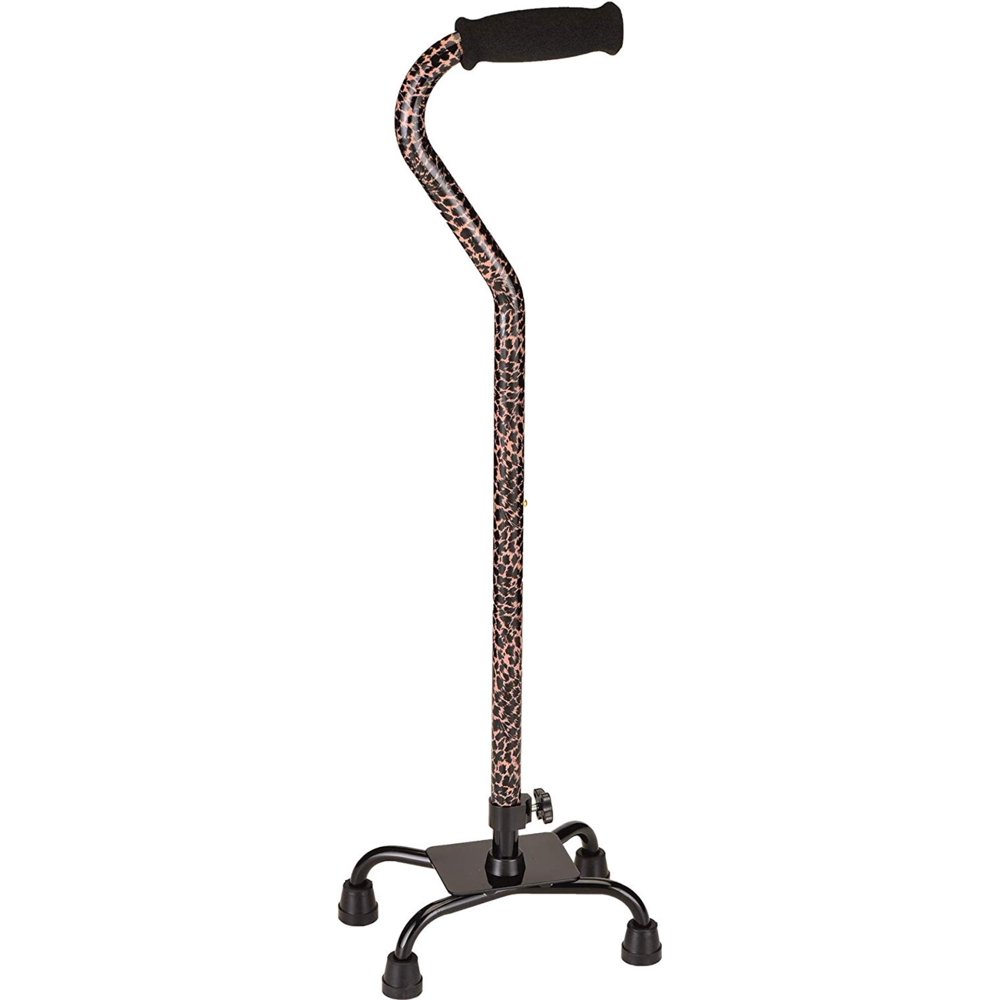 NOVA Designer Quad Cane, Lightweight Four Legged Cane with Soft Grip