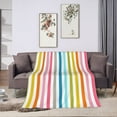 thumbnail image 7 of Colorful Stripes Blanket, Fluffy Soft Cozy Blanket Flannel Plush Microfiber Couch Throw, Bedding, 40"x30", 7 of 7