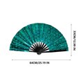 thumbnail image 2 of CSSAD Boots on the Ground Fan, Large Holographic Folding Handheld Fans for Line Dancing, Portable Craft Holding Colorful Stripe Hand Fan for Festival,Dance,Party, Wedding Dance Church, 2 of 6
