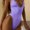 Purple, variant on Top-kevin Women's Two Piece Bikini Set Star Decor Halter Triangle Swimsuit Tie Side Bathing Suit Beachwear