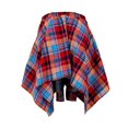 thumbnail image 3 of Tennis Skirts for Women Summer Skirt Womens Casual Plaid Belt Skirt Splice Skirt Irregular Split Elastic Waist Skirt Platform Competitor Women's Basic Versatile Casual Stretchy Flared Pleated Red M, 3 of 4