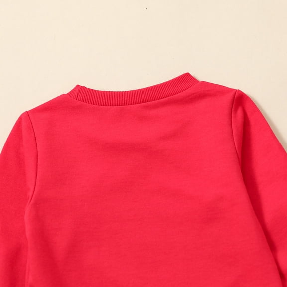 Vedolay Pants Sets for Girls 2Pcs Girls Fall Outfit Long Sleeve Crop Top and Pants Set,Red 12-18 Months