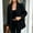 Black, variant on Women Notched Lapel Single Button Wool Blend Blazer Loose Long Sleeve Solid Color Casual Business Suit Jacket Beige XXL