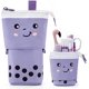 thumbnail image 1 of Cosas lindas para chicas adolescentes bolsos lindos estuche de lápiz de pie lindo soporte de pluma telescópico bolso kawaii bolsa de maquillaje bolsa para estudiantes escolares mujeres de oficina (púrpura) oso de fresa Electrónica, 1 of 3