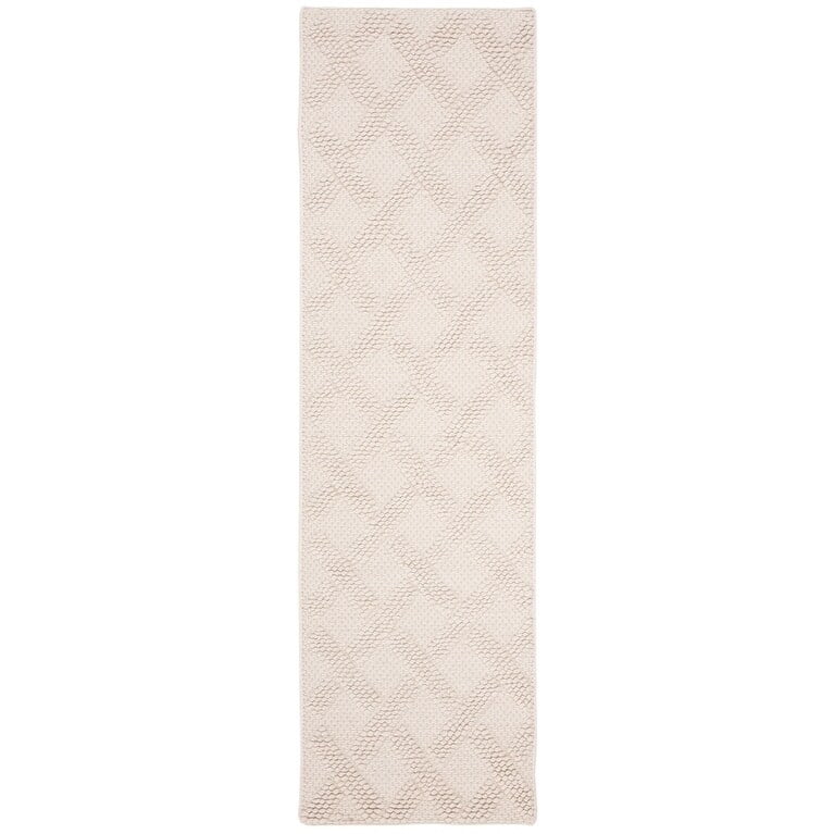 SAFAVIEH Natura Ashley Braided Crisscross Wool Area Rug, Ivory/Beige, 6' x 6' Square