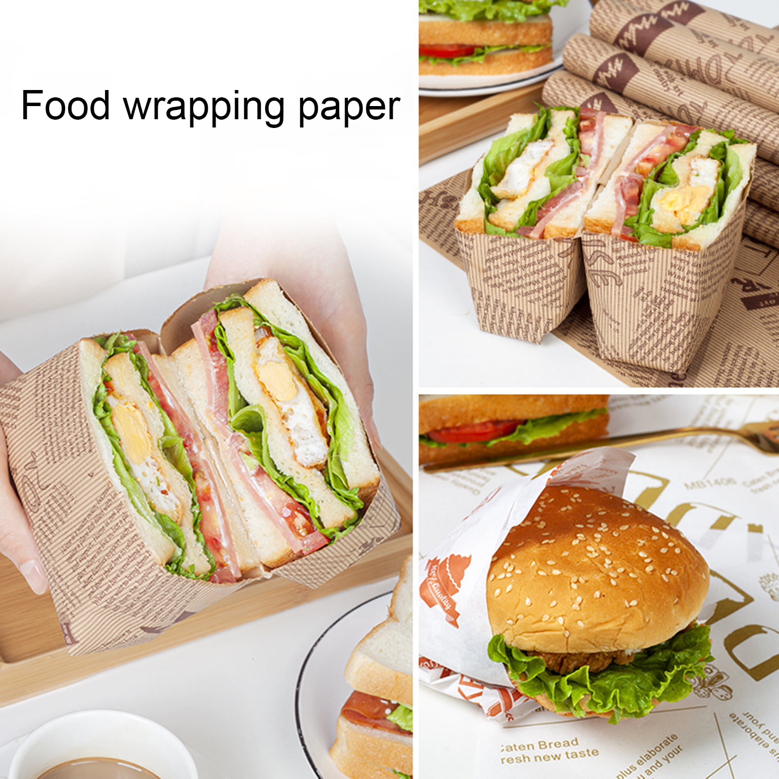 Cheers US Wax Paper Sheets Newspaper Theme Food Wrap Paper Grease Resistant  Tray Liners Waterproof Wrapping Tissue Food Picnic Paper 