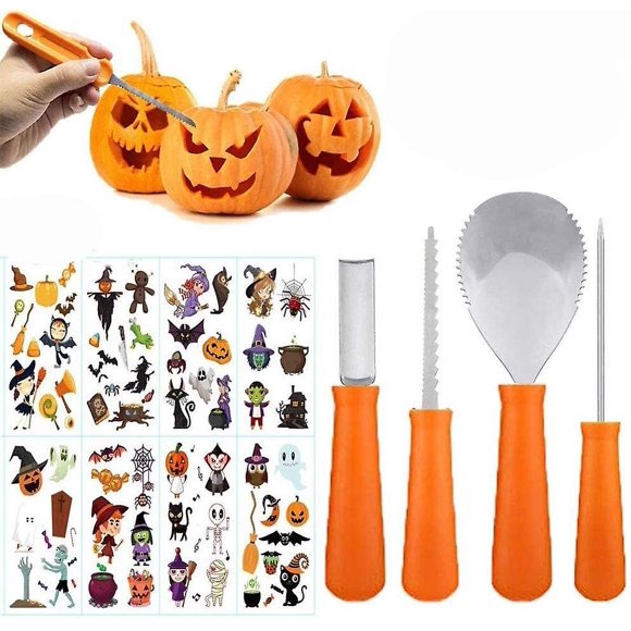 Pumpkin Carving Kit 4PCS Pumpkin Carving Kit Stainless Steel Pumpkin Carving Tools