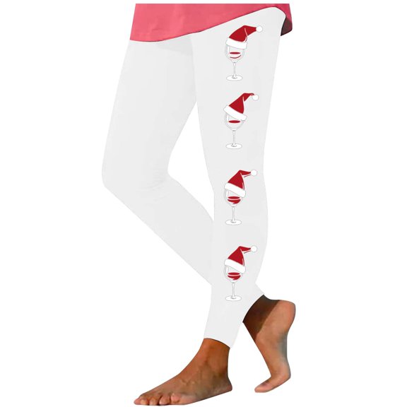 Lenpel Women's Christmas Leggings High Waisted Full Length Printed Workout Yoga Pants Soft Pants