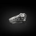 thumbnail image 3 of Skull with Floral Ornament Ring – Gothic Men’s Engagement Ring in 925 Sterling Silvee- Unique Husband Gift, 3 of 3