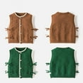 thumbnail image 4 of Chenyin 1-7 Years Girls Sweaters Vest Spring Fall Double Side Tie Cardigan Knit Sweater Sleeveless Jacket Button Front Waistcoat Outerwear for Baby Toddler Kids, 4 of 9