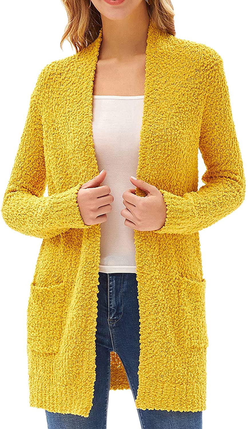 yellow popcorn cardigan