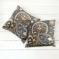 thumbnail image 2 of Ambesonne Boho Art Throw Pillow Cover Pack of 2, Occult Sun Skull Moon Wave, 2 Pcs-26"x26", Blue Violet Pale Brown, 2 of 5