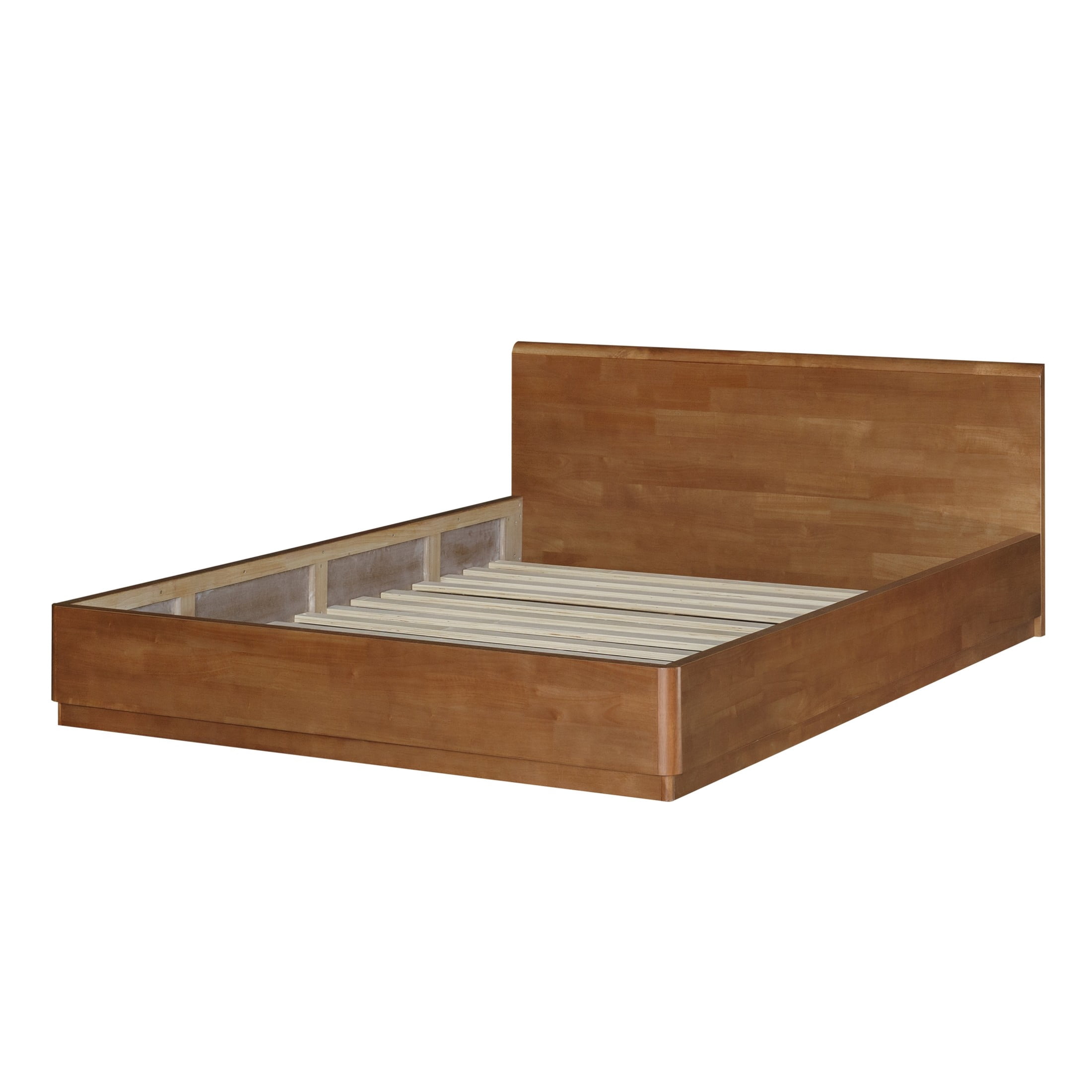 Christopher Knight Home Queen Solid Wood Platform Bed Frame, No Box Spring Needed, Light Walnut