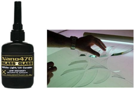 Dulles Glass Nano 470 - Glass to Glass - Decorative -50g - Quick Cure Weight Bearing Strength