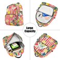 thumbnail image 5 of FORMRS Mini Backpack Purse for Women Travel Daypack Casual Shoulder Bag, Red Striped Lemon, 5 of 7