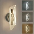 thumbnail image 1 of Lámpara de pared de diseño curvo moderno con 3 temperaturas de color, luces de pared LED románticas creativas para interiores de 10 W para dormitorio, sala de estar, pasillo, escaleras (1, 1 of 5