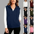 thumbnail image 1 of Gilet à Capuche Sans Manches Chic pour Femmes, Vêtement d'Extérieur Décontracté à Double Poche, Tissu en Polyester Léger, Design Moderne à Fermeture Éclair Frontale, Parfait pour Superposer par Temps Plus Frais Ou pour Porter à la Maison avec Style, 1 of 9