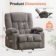thumbnail image 2 of JMYMRY Recliner Chair, Rocker Recliner for Adults, Recliner Chair with Heat and Massage, Manual Recliner with Cup Holders for Living Room, Grey, 2 of 11