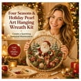 thumbnail image 6 of 2026 Holiday Pearl Art Hanging Wreath Kit | Luxury Flocked Canvas with Scratch-Resistant Non-Fading Pearl Beads DIY Handmade Seasonal Decor Christmas Santa Wonderland, 6 of 7