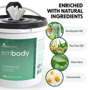 Wipex Embody Body Wipes – Plant-Based Wipes with Tea Tree Oil for Gym & Sports, 225 Ct