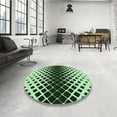 thumbnail image 4 of Ahgly Tapis Rond Lavable en Machine Intérieur Transitionnel Vert Forêt Foncé, 4 Pieds Rond, 4 of 7