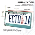 thumbnail image 3 of Aluminum License Plate Frame 2 Pack Car Exterior Accessory Car Tag Holder for Front Rear Plates Cars Decor Flowers and Butterflies Flying, 3 of 7