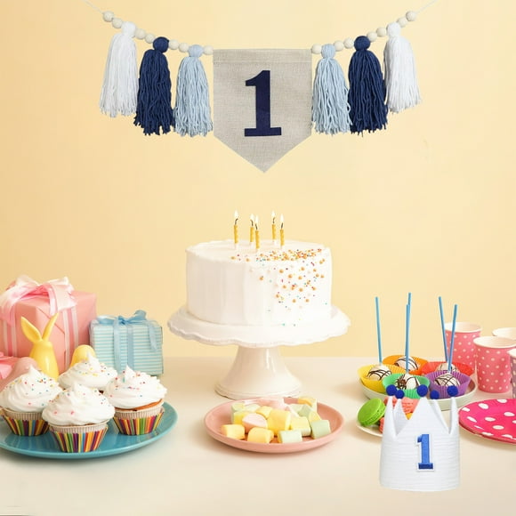 Big Savings! 1st Birthday Tassel Banners & Party Hat Set, Birthday Decorations for Boys and Girls, Fun First Birthday Party Supplies, Colorful Hanging Tassels for Celebration