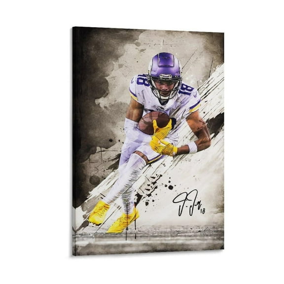 Justin Jefferson American Football Canvas Wall Art Posters For Room Aesthetic And Decor 29 Poster For Bedroom Bathroom Living Room Office Kitchen Decor