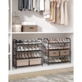 thumbnail image 2 of SONGMICS Stackable Shoe Rack, 4 Tier Metal Shoes Rack Storage Shelf, Holds up to 20 Pairs Shoes, Adjustable Slanted Shelves Shoe Tower Organizer for Closet Entryway Small Spaces, Black, 2 of 9
