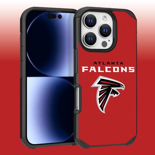 Apple iPhone 16 Pro (6.3) - NFL Licensed Atlanta Falcons Team Logo on Red Textured Dual Layer Case