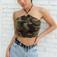 thumbnail image 1 of ITFABS Women's Printed Vest Tops, Sleeveless Halter Bustier Tops, 1 of 7
