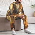 thumbnail image 7 of Picia Golden Winged White Horse Pattern Men’s Long-Sleeve Sleepwear Set - Soft 2-Piece Loungewear with Pockets, Comfy PJs for Relaxing Nights-Medium, 7 of 7