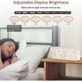 thumbnail image 4 of Wooden Digital Alarm Clock for Bedroom - Desk Clock for Living Room with Large Numbers, Dimmer, Loud Alarm for Heavy Sleepers with Volume Control, DST, Office Wood Decor (Plug in Clock), 4 of 4