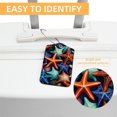 thumbnail image 3 of Square PU Leather 2 Pack Travel Tag - Bag Tag - Suitcase Tag with Privacy Cover and Stainless Steel Ring - Suitable for Travel, Backpack, and Handbag Starfish, 3 of 7