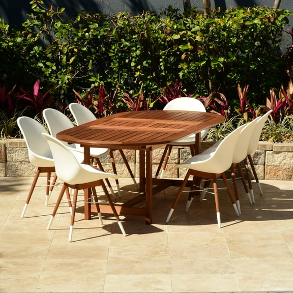 Amazonia Eilat 8-Piece Wood Outdoor Patio Dining Set