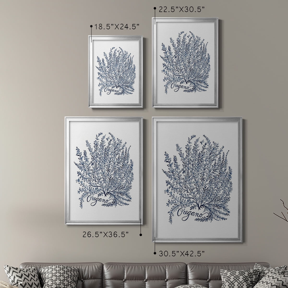 Summer Herb Garden Sketches II Premium Framed Print - Ready to Hang