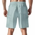 thumbnail image 3 of Mens Casual Shorts Qiggri Men Versatile Solid Color Multiple Pockets Drawstring Elastic Waist Shorts Mens Work Shorts, 3 of 6