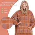 thumbnail image 2 of Catalonia Plaid Oversized Wearable Blanket Hoodie Sweatshirt, Sherpa Lounging Pullover for Adults, 2 of 7
