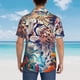 thumbnail image 4 of Fotbe Vibrant Leopard In Flowers Camisa Hawaiana para Hombre Unisex – Camisa Casual de Verano con Botones de Manga Corta de Algodón y Lino,Medium, 4 of 7