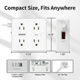 thumbnail image 5 of 6ft Flat Plug Power Strip - 8 Outlets and 4 USB Ports (1 USB C), Extension Cord for Home Office, Etl, 5 of 7