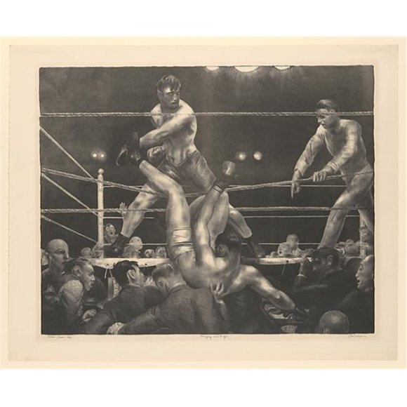 Public Domain Images MET388556 Dempsey & Firpo Poster Print by George Bellows, American Columbus Ohio 1882 1925 New York, 18 x 24
