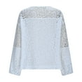 thumbnail image 4 of Htigea Lace Shirts for Women V-Neck Long Sleeve Casual Loose Fit Tops Fall Trendy Tunic Blouse White S, 4 of 8