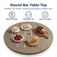 thumbnail image 4 of Dining Set 3-Piece Antique Wood Indoor/Outdoor Bar Height Bistro Set, 31.1" Round Pub Table with 2 Bar Stools, All-Weather Patio Furniture for Balcony, Deck, Poolside & Coastal Use, 4 of 7